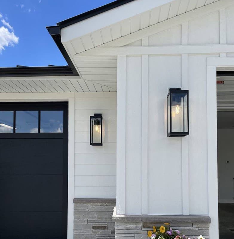 Siding detail near deck and railing
