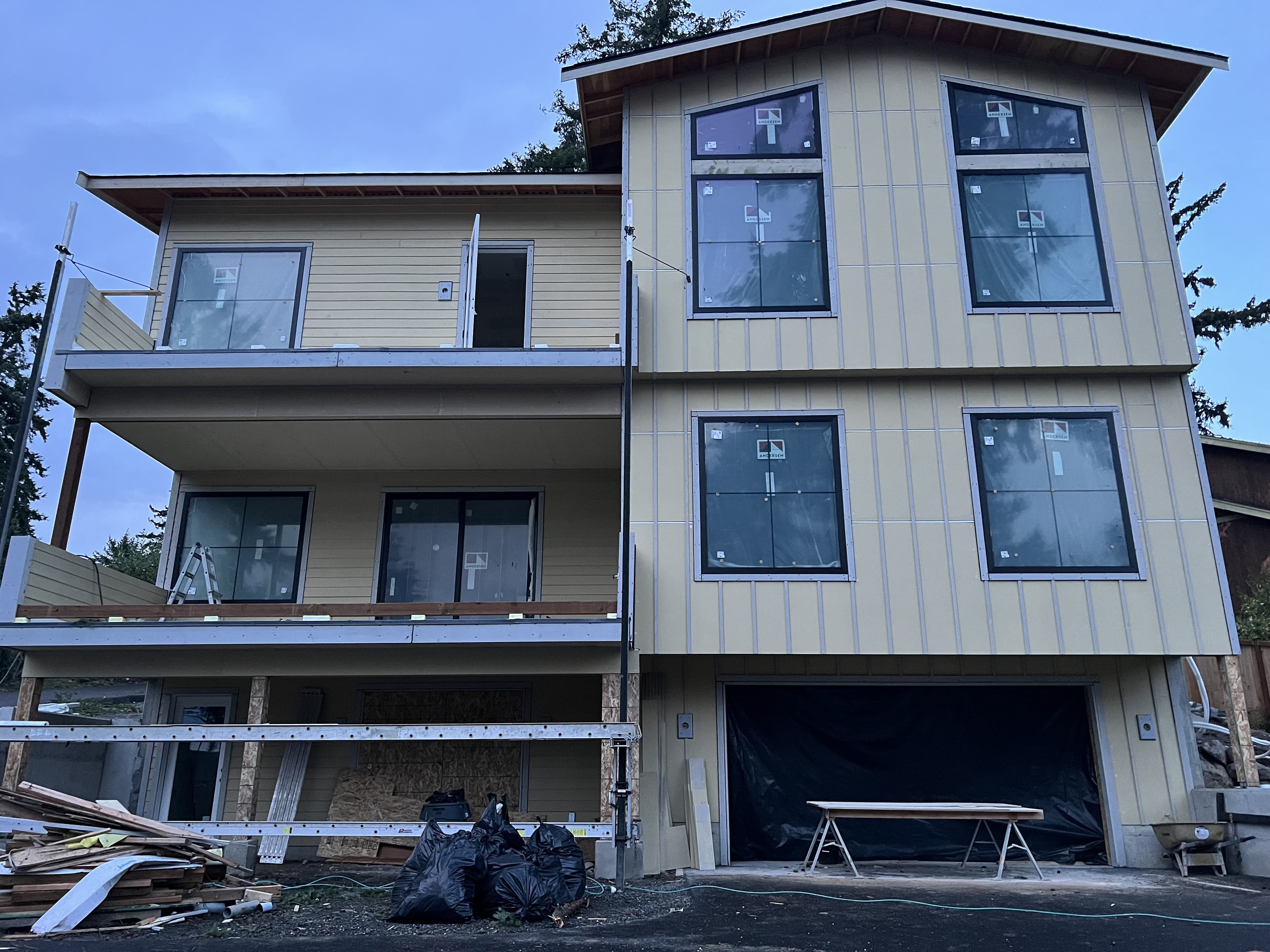 Vertical siding on a modern estate