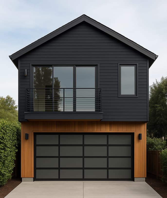 Modern two-story house with garage